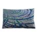 Ahgly Company Patterned Indoor-Outdoor Coral Blue Lumbar Throw Pillow