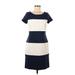 Banana Republic Casual Dress - Sheath Scoop Neck Short sleeves: Blue Print Dresses - Women's Size 6