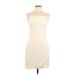 Forever 21 Casual Dress - Sheath Halter Sleeveless: Ivory Print Dresses - Women's Size Medium