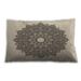 Ahgly Company Patterned Indoor-Outdoor Wheat Beige Lumbar Throw Pillow