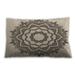 Ahgly Company Patterned Indoor-Outdoor Wheat Beige Lumbar Throw Pillow