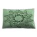 Ahgly Company Patterned Indoor-Outdoor Mint Green Lumbar Throw Pillow