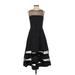 Aidan Mattox Casual Dress - A-Line Crew Neck Sleeveless: Black Color Block Dresses - Women's Size 4