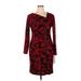 Kay Unger Cocktail Dress - Sheath: Red Print Dresses - New - Women's Size 14