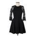 BB Dakota Casual Dress - Fit & Flare: Black Dresses - Women's Size Medium