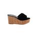 Vince Camuto Wedges: Slide Platform Boho Chic Black Solid Shoes - Women's Size 6 - Open Toe