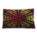 Ahgly Company Patterned Indoor-Outdoor Red Blood Red Lumbar Throw Pillow