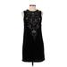 Ecote Casual Dress - Mini High Neck Sleeveless: Black Solid Dresses - Women's Size Small