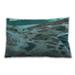 Ahgly Company Patterned Indoor-Outdoor Deep-Sea Green Lumbar Throw Pillow