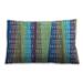 Ahgly Company Patterned Indoor-Outdoor Medium Aqua Marine Green Lumbar Throw Pillow