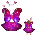 Robe de princesse féerique pour enfants ensemble de déguisement avec ailes jeu de rôle lumière