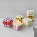 Moule à bougie en silicone fleur rose Rubik's Cube moule en plâtre bricolage moule Regina fait à
