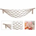 Filet de hamac en macramé sac en peluche tapisserie bohème sac de rangement mural support pour