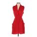 Wilfred Casual Dress - Mini Plunge Sleeveless: Red Solid Dresses - Women's Size Small