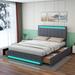 Brayden Studio® Huerfano Platform Storage Bed Wood & /Upholstered/Linen in Black | 44.5 H x 62.6 W x 82 D in | Wayfair