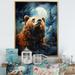 Millwood Pines Portrait Of A Moonlight Bear On Mountain On Canvas Print Canvas, Cotton in Blue/Brown | 20 H x 12 W x 1 D in | Wayfair