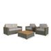 Ebern Designs Tomico 4 - Person Outdoor Seating Group w/ Cushions Synthetic Wicker/Wood/All - Weather Wicker/Natural Hardwoods/Wicker/Rattan | Wayfair