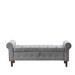 House of Hampton® Jovohn Linen Blend Upholstered Storage Bench Linen/Solid + Manufactured Wood in Gray | 23.5 H x 62 W x 22 D in | Wayfair