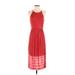 Ann Taylor LOFT Outlet Casual Dress - Midi Scoop Neck Sleeveless: Red Dresses - Women's Size X-Small