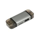Multifunction 6 in 1 Type-c OTG Reader SD TF USB Port for Computer Phone Laptop Camera (Light Grey)
