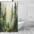 FREEAMG Mountain Forests Shower Curtain Waterproof Washable Shower Bath Curtain 60x72 Inch Bathroom Decoration Fabric Shower Curtains with 12 Hooks