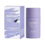Eggplant Acne Clearing Solid Mask Natural Green Tea Purifying Clay Mask Stick Blackhead Deep Cleansing Mask Deep Clean Pore Oil Control Anti-Acne for All Skin Types Men Women (1pc Eggplant)