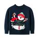 ASFGIMUJ Toddler Girl Sweater Boys Girls Christmas Cartoon Snowman Sweater Long Sleeve Warm Knitted Pullover Xmas Tops Knit Sweater Navy 4 Years-5 Years