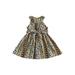 Baby Kids Girlâ€™s Dress Sleeveless Flower Print A-line Dress with Belt