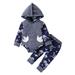 DkinJom the boys fall outfits Fall And Winter Boy Long Sleeve Dinosaur Hooded Top + Dinosaur Print Pants Comfortable Outdoor Outfits