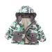 Toddler Boys Girls Jacket Kids Children Baby Long Sleeve Patchwork Camouflage Warm Coat Outer Outfits Clothing Size 4-5T