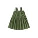 Huakaishijie Girl Ruffle Dresses Sleeveless Off Shoulder Solid Color Princess Dress