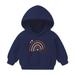 Lovskoo 2-7 Years Baby Clothes Christmas Toddler Baby Boy s Girl s Hoodie Children s Casual Print Fleece Lined Sweatshirt for The Baby Gift Navy