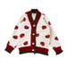 Toddler Boys Girls Jacket Children Kids Baby Cute Cartoon Ruffled Long Sleeve Sweater Cardigan Knitted Coat Outer Outfits Clothes Size 3-4T