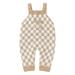 Peyakidsaa Infant Winter Sleeveless Checkerboard Print Knitted Button Jumpsuit