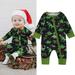 Bjutir Boys Girls Long Sleeve Christmas Cartoon Dinosaur Prints Pullover Romper Jumpsuit Clothes