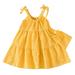Ykohkofe Toddler Kids Baby Girls Summer Casual Halter Solid Color Splicing A Line Dress Party Princess Dress Clothes Baby Outfits Baby Bodysuit Take Home Outfit baby clothes