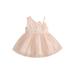 aturustex Baby Girls Princess Dress One Shoulder Sleeveless Bow Front Lace Dress