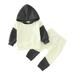 KDFJPTH Outfits For Toddler Boys Winter Long Sleeve Hooded Patchwork Color Tops Sweatshirt Pants Suit Clothes Set