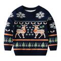 URMAGIC Christmas Sweater for Kids Elk Print Sweatshirt Funny Holiday Pullover Knitwear Winter Warm Coat for Aged 3-8