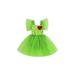 Infant Baby Girls Christmas Romper Dress Square Neck Sequins Heart Tulle Dress Bodysuit