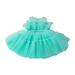 Fattazi Toddler Baby Girl Lace Sleeveless Dress Solid Color Bow Dress Princess Puffy Dress Wedding Party Prom