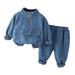 JWZUY 6Months-5Years Toddler Boys Girls 2pcs Jeans Outfits Half Zip Denim Pullover Cuff Hem Jeans with Pockets Kids Children Clothing Sets Blue 6-12 Months