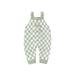 Peyakidsaa Infant Winter Sleeveless Checkerboard Print Knitted Button Jumpsuit