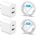 i.Phone Charger Fast Charging [MFi Certified] 2Pack 20W Type C Fast Charger Block with 6FT USB C Charger Cable Compatible for i.Phone 14/13/12/11 Pro Max/11/Xs Max/XR/X i.Pad AirPods Pro