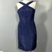 J. Crew Dresses | J. Crew Navy Silk Taffeta Shimmery Halter Mini Dress Size 0 | Color: Blue | Size: 0