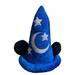 Disney Accessories | Disney Parks Authentic Black And Blue Magician Mickey Fantasia Hat | Color: Blue/Silver | Size: Os