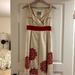 Anthropologie Dresses | Anthropologie Cream And Red Accent Floral Dress. Size 2 | Color: Cream | Size: 2