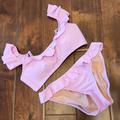 J. Crew Swim | J. Crew Ruffle Bikini Top And Ruffle Bikini Bottom. | Color: Pink | Size: Xs