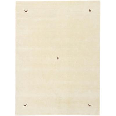 Wollteppich MORGENLAND "GABBEH SAHARA", beige, B:250cm H:18mm L:350cm, Wolle, Teppiche, reine Schurwolle, Uni Tiermotiv, Wohnzimmer Image