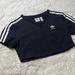 Adidas Tops | Adidas V Neck Crop Top - Size: Xs | Color: Black/White | Size: Xs